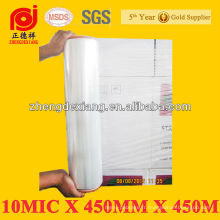 Film étirable 10mic*450mm*450m LLDPE/film d&#39;emballage de palette/film rétractable extensible